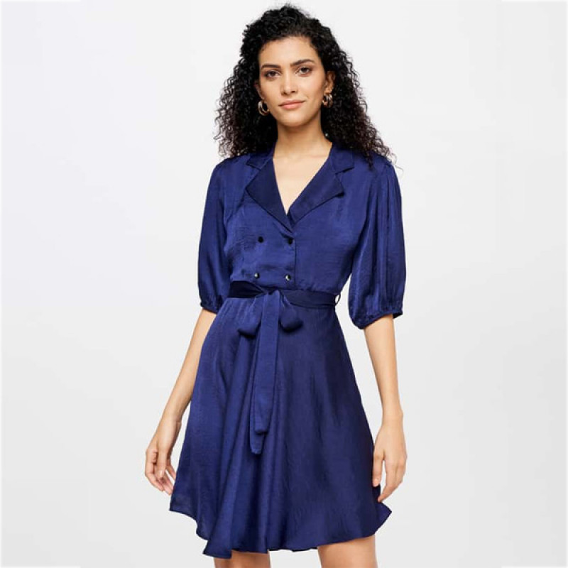 Women Solid A-line Dress