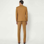 Men Mustard Yellow Single Breasted Slim-Fit Suits