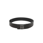 Men Black Leather Printed Belt