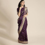 Gold-Toned Embellished Beads and Stones Saree