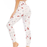 Women White & Red Geometric Print Leggings